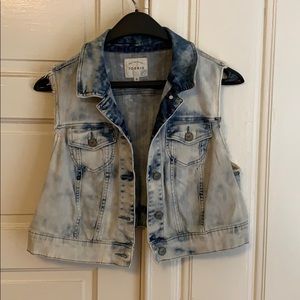 Torrid Acid Washed Cropped Denim Vest